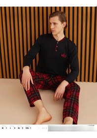 Resim Pijamoni Erkek Süprem Uzun Kol İnce Pijama Takımı 6300-1 001 