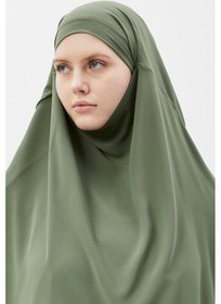 Resim Altobeh Hazır Pratik Şifon Üç Katlı Peçeli Üçgen Hac Umre Şalı Sufle Hijab Nikap Fıstık Yeşili 