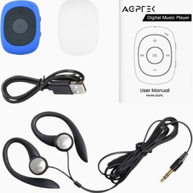 Resim AGPTEK Mini Clip 64GB MP3 Çalar Kulaklıklı Mavi 