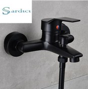 Resim Sardıcı Banyo Bataryası Mat Siyah Banyo Musluğu 