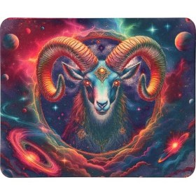 Resim Koç Burcu Desenli Tip Kaymaz Taban Optik Bilgisayar Notebook Burçlar Mouse Pad Mauspad 17x 21 Cm 
