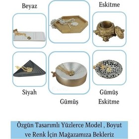 Resim Dekoratif Kase Takı Kutusu Yüzük Kolye Kutusu Mum Tabağı Takı Organizer Kapaklı Model - Beyaz 