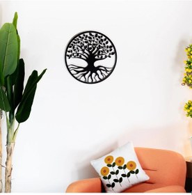 Resim Hayat Ağacı Ve Kuşlar Metal Duvar Tablosu Doğal Temalı Dekor 