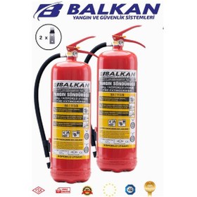 Resim 6 Kg Ruhsata Uygun 4 Yıl Köpüklü Yangın Tüpü 2 Adet Askı 
