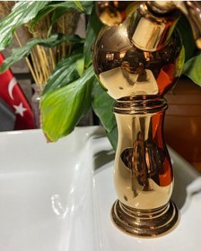 Resim İsaoğlu Yapı Bakır Mutfak Bataryası Bronz Rustik Musluk Vintage Model Evye Musluğu Bakır 