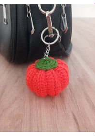 Resim Örgü Amigurumi Bal Kabağı Anahtarlık 