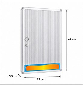 Resim 48'li İthal Alüminyum Anahtar Dolabı 27x47x5,5 Cm Gri 