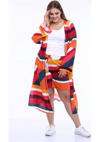 Resim Myline Kadın Kuşaklı Uzun Kimono 