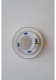 Resim 3 Parça Çay Fincanı Kobalt Mavi Kobalt 