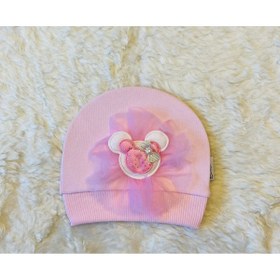 Resim anne dokunuşu gibi KUZUM BEBE Kurdeleli 2’'li Beyaz Pembe Kız Bebek Çocuk Penye Şapka Bere 