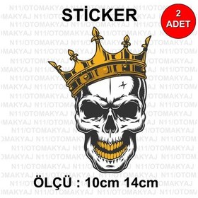 Resim Kral Tac Iskelet - Araba Kask Motosiklet Laptop Taplet Sticker 