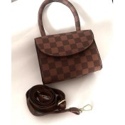 Resim Kahverengi Suni Deri Kadın El Çantası 