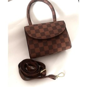 Resim Kahverengi Suni Deri Kadın El Çantası 