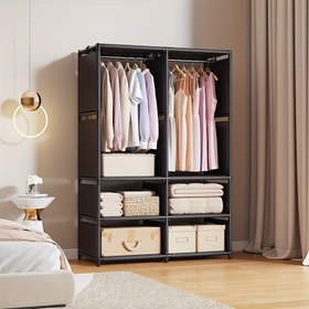 Resim Yatak Odası Gardırop, Ev Depolama Dolabı, Asma Askılık, Tozdan Koruma, Kiralık Evler İçin Açık Ceket Askısı, Taşınabilir Dolaplar 