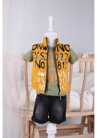 Resim Babyhola Yelekli Şort Tshirt Erkek Çocuk Spor 3'lü Takım 1172 001 