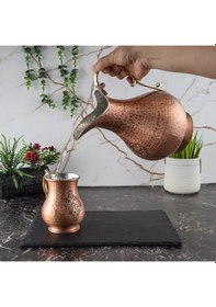 Resim Dmt Copper Gaziantep Bakır El Işlemeli Otantik Sürahi-bardak Seti Otantik Kutulu Hediyelik 