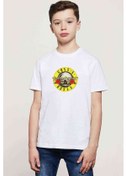 Resim Guns'N Roses Baskılı Unisex Çocuk Beyaz T-Shirt 