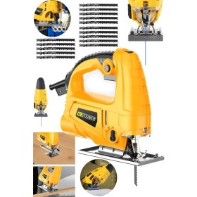 Resim Steiner Alman 4000 W Sjs Metal Şanzıman 6 Kademe Devirli Bakır Sargılı Dekupaj Testere Makinesi + 15 Uç 