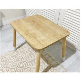 Resim The Bunny - Kahverengi Ahşap Masa (Çocuklar için Yaz-Sil Montessori Aktivite ve Etkinlik Masası) 