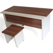 Resim Burovena Vena Oscar Sehpalı 3 Çekmeceli Ofis Çalışma Masası 