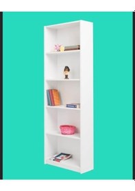 Resim Mobilya Sepeti Ms 110 Mdf 5 Raflı Kitaplık Beyaz 