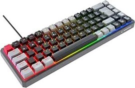 Resim Rampage YORU MINI Siyah/Gri Type-C Bağlantılı OUTEMU Red Swich Q Mekanik Gaming Oyuncu Klavye 