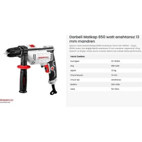 Resim Specco Elektrikli Darbeli Matkap 850w 13mm Anh. Sp6016a 