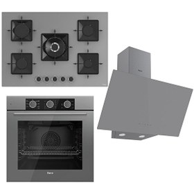 Resim Fryart SS 75'lik Serisi Gri Ankastre Set (SS038 - QXE62CPR - D079) 