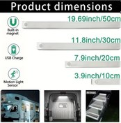 Resim Dashanshop Akıllı Led Şerit Işık Kablosuz, Manyetik, Usb Şarj, Hareket Sensörlü, 30cm Soğuk Beyaz 