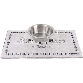 Resim Tekli Seramik Dekoratif Kedi Ve Köpek Pleksi Mama & Su Kabı Kedi Paspası 