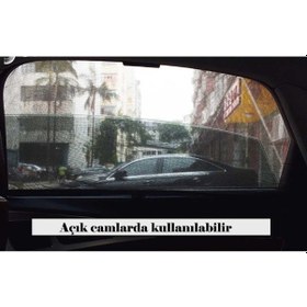 Resim Araba Yan Cam Perdesi Sineklik Oto Güneşlik Örtü Perde Kılıf 2ad 