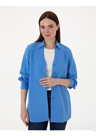 Resim Pierre Cardin Kadın Mavi Gömlek Desenli 50311566-vr036 Mavi 
