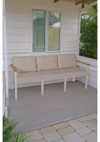Resim Neokas Metal Bahçe Oturma Grubu, Balkon Takımı, Kafe Koltuğu, Bekleme Alanı Koltuğu, 1 Adet Üçlü Koltuk Beyaz 