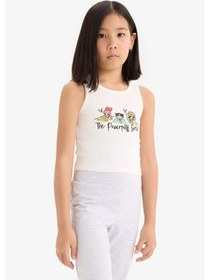 Resim DeFacto Kız Çocuk PowerPuff Girls Bisiklet Yaka Atlet E6520A825HSER99 Ekru 