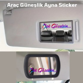 Resim CybillStore Çok Güzelsin Güneşlik Aynası Hologram Sticker 