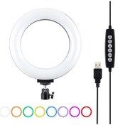 Resim Puluz 6.2 İnç LED Işıklı 10 Modlu Halka Selfie Standı Siyah 