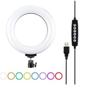 Resim Puluz 6.2 İnç LED Işıklı 10 Modlu Halka Selfie Standı Siyah 