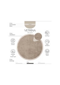 Resim Cool Halı Vetrina 3602 Yumuşak Yuvarlak Kesme Yolluk Halı Makine Halısı Vizon 