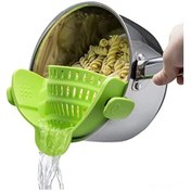 Resim Jeemson Yeşil Silikon Süzgeç Tencere Kenarı Sıvı Engelleyici - Makarna Sebze Süzme, Dökülmeyi Engelleme, Ev Kullanıma Uygun 