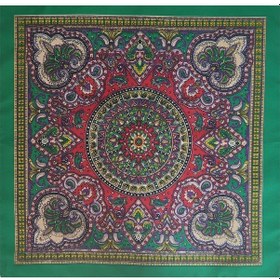 Resim Bhandana Mandala Yeşil Kare Bandana Çok Renkli 