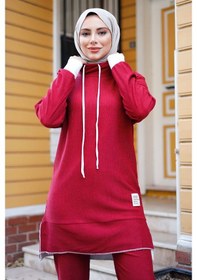 Resim Bestenur Nelin Tunik Pantolon İkili Takım 1283 - Bordo 