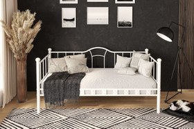 Resim Argimo Kamelya Sedir Metal Karyola - 90x200 / Beyaz 