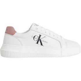 Resim Calvin Klein Kadın / Kız Marka Logolu Günlük Kullanıma Uygun Beyaz Sneaker YW0YW00823 02S 