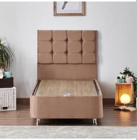 Resim Nironyatak Niron Rama Baza Ve Başlık Seti - 90X190 Cm Tek Kişilik Sütlü Kahv 