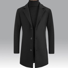 Resim Erkekler için Dar Kesim Uzun Düz Renk Tek Düğmeli Trençkot - Kışlık Rüzgarlık, Yaka Detaylı, Uzun Kollu ve Düğmeli Ön, Polyester Astar, Günlük veya Resmi Durumlar İçin Mükemmel, Kışlık Dış Giyim | Yaka Detaylı Trençkot | Polyester Astar, Erkekler İçin Trençkot/Üst Giyim, Erkekler İçin Blazer, Yüksek Kaliteli Rüzgarlık, Erkekler İçin Kışlık Trençkot 