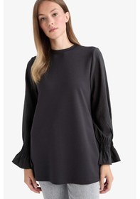 Resim Defacto Regular Fit Bisiklet Yaka Uzun Kollu Tunik F6165ax25auar221 Antrasit 