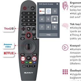 Resim Sunny SN55FMN252 55" 139 Ekran Uydu Alıcılı 4K Ultra HD WebOS Smart LED TV 