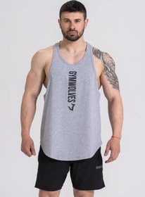 Resim Gymwolves Erkek Spor Atleti Gri | Workout Tanktop | Comfortable Serisi 