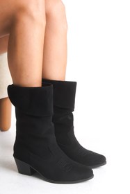 Resim Riccon Kadın Kısa Western Çizme 0012891 Siyah Süet 