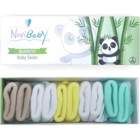 Resim Novibaby 5'li Bambu Yenidoğan Bebek Çorabı I Summer I 0-6 ay "Karışık Renkli" 